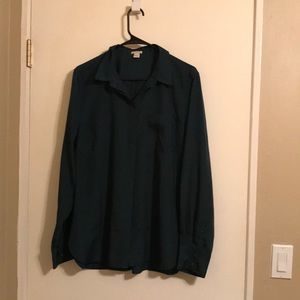 Hidden button long sleeve